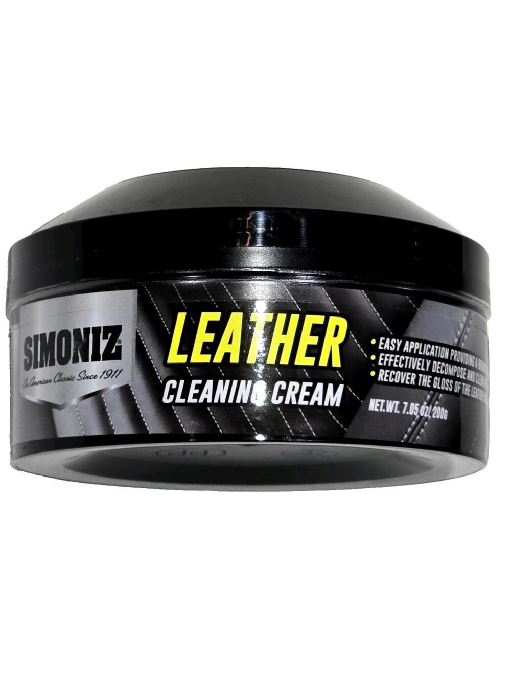 Simoniz Leather Cleaning Cream 7oz‎ Restores Gloss for Auto Furniture Shoes Bags